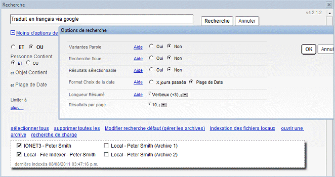 Mail Options French