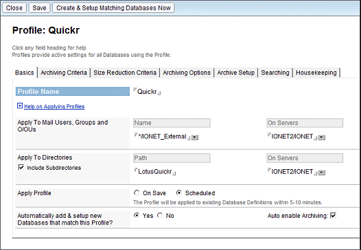 Quickr Archiving