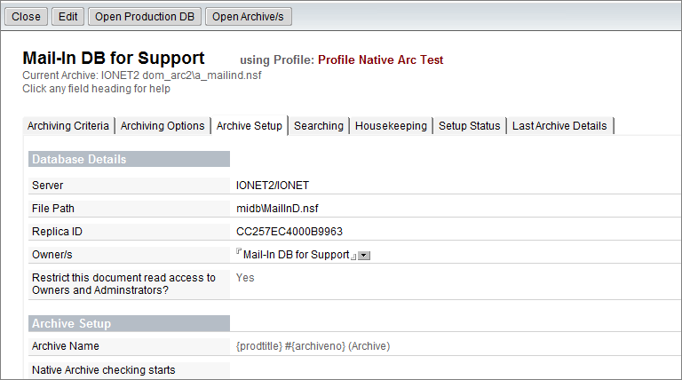 Archiving Mail-In Databases