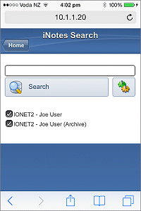 iNotes Mobile Search UI