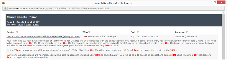 Search Results iNotes